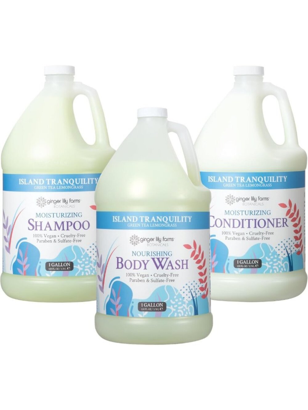 Island Tranquility Body Wash, Shampoo & Conditioner Bundle - 1 Gallon Set